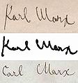 Signatures from Karl Marx
