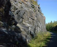 A view of the Munger Trail as it passes through a rock cut between Carlton, Minnesota and Duluth, Minnesota. MungerTrail1.jpg