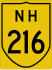 National Highway 216 marker