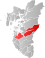 Sandnes markert med rødt på fylkeskartet