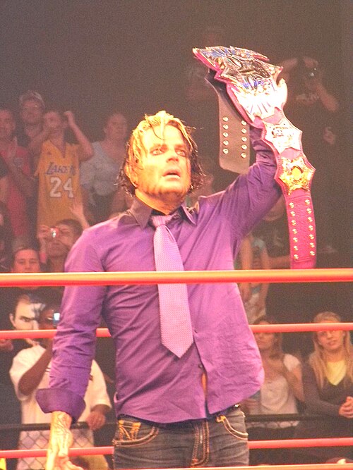 Jeff Hardy with the TNA Immortal Championship belt