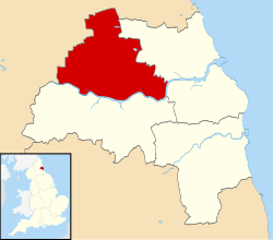 Indicato all'interno della contea metropolitana di Tyne and Wear