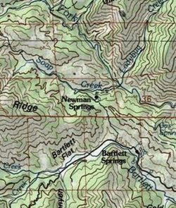 Newman Springs on Soap Creek just above its convergence with North Fork Cache Creek