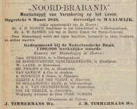 Advertentie Noord-Braband Maatschappij van Verzekering op het Leven 1893