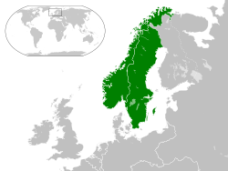 スウェーデン＝ノルウェーの位置