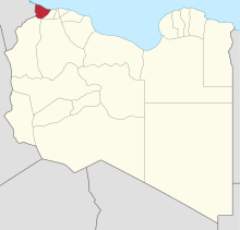 Libya haritası üzerinde Nükat El Hams