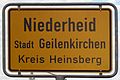 Ortsschild Niederheid