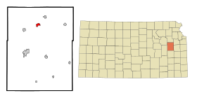 Osage County Kansas Incorporated and Unincorporated areas Scranton Highlighted.svg