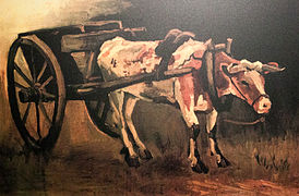 Cart with Red and White Ox