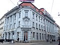 Palača Prve hrvatske štedionice na uglu Trga bana Josipa Jelačića i Praške ulice, sagrađena 1870.