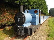 The Simplex locomotive on the narrow gauge railway. Pallot Simplex.JPG