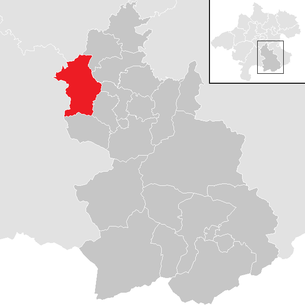 Lage der Gemeinde Pettenbach (Oberösterreich) im Bezirk Kirchdorf (anklickbare Karte)