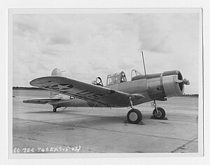 Photograph of BT 13 airplane, Bainbridge Army Airfield, 1944
