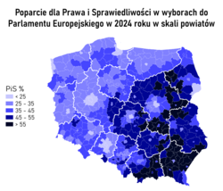 Poparcie dla Prawa i Sprawiedliwości