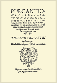 Piae Cantiones, 1582. Piae Cantiones 1.gif