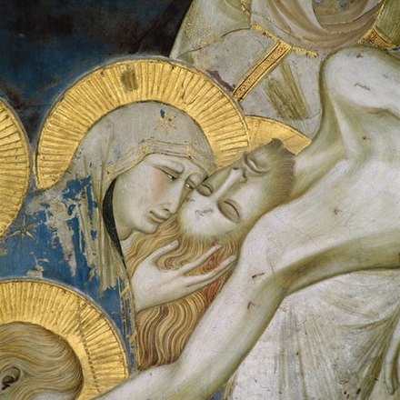 Pietro Lorenzetti, detail of the Deposition of Christ, Fresco in the Lower Basilica at Assisi