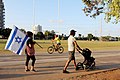 Israel country flag in Yarkon Park