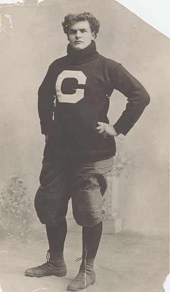 Warner in a Cornell uniform, c. 1894
