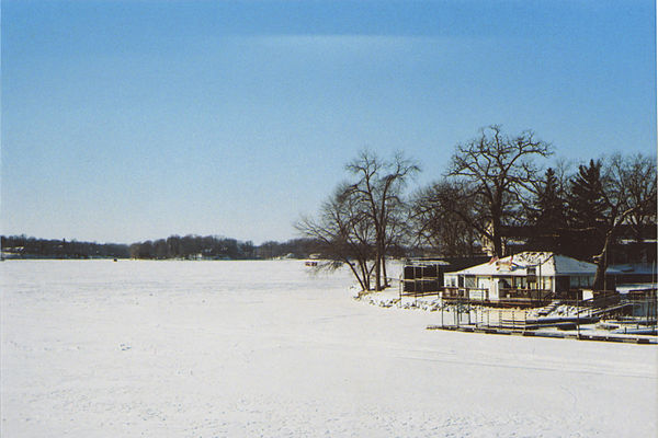 View of Prior Lake during winter