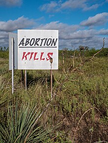 Pro-life roadside sign in Ballinger, Texas Pro Life Roadside Sign in Ballinger, Texas (30683444688).jpg