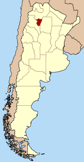 तुकुमानचे आर्जेन्टिना देशाच्या नकाशातील स्थान