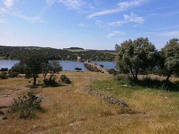 Antiga Ponte da Ajuda, vista de Olivença