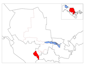 El distrito de Kyzyltepa en el mapa