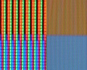 Tiny Red, green and blue sub-pixels (enlarged on left side of image) create the colors you see on your computer screen and TV.