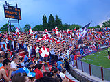 Afición del FK Radnički en el estadio.