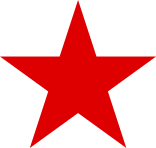 Símbolos comúnmente asociados con el comunismo, la hoz y el martillo y la estrella roja.