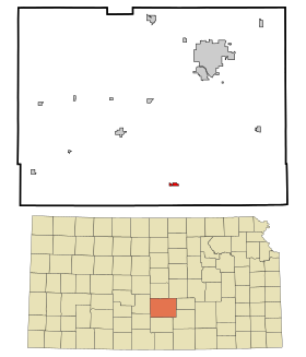 Reno County Kansas Incorporated and Unincorporated areas Pretty Prairie Highlighted.svg