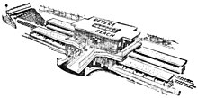 Drawing of the 1954-built station