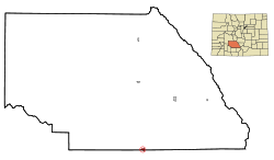Location in Saguache County and the کولوراڈو