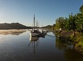 Image 714Sailing ship moored at Alcoutim, Via Algarviana, Portugal