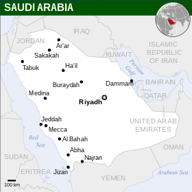 Mapa  Arábia Saudita