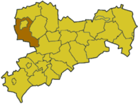 Distrikto Leipziger Land sur la mapo de Saksio