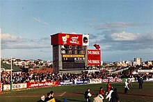 Crowd at a TFL match in Hobart - North Hobart vs North Launceston. Scoreboard 90.JPG