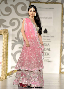 Shriya Saran walks the ramp at the Bridal Fashion Week 2010.