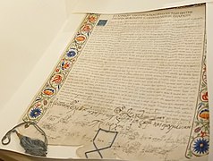 Documento con sigillo del patriarca di Constantinopoli Giovanni II