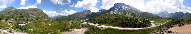 Panoramic view of the Simplon pass