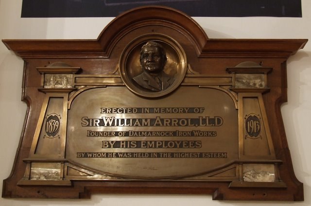 Memorial to Sir William Arrol, now on display in the Glasgow People's Palace