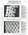Two microscopic photographs of NASA 10 micrometer spheres taken August 31, 1984 - Monodisperse latex reactor system photograph mounting sheet, STS-6