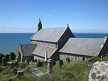 St Mary and St Bodfan Church, Llanaber south side.JPG