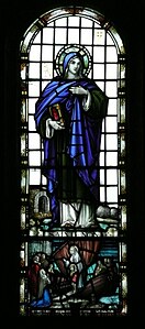 Vitraliul St Non Stained in St Nons Chapel.jpg