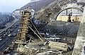 Construction de l'extrémité sud du Steinbergtunnel en janvier 1986.