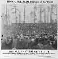 "Seventy-fifth round: The knock-out blow. Sullivan hits Kilrain a moderate blow on the chest and Kilrain goes down for the last time."