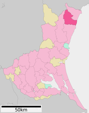 Location of Takahagis in the prefecture