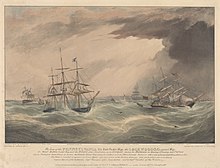 The Loss of the Pennsylvania New York Packet Ship- the Lockwoods Emigrant Ship; the Saint Andrew Packet Ship, and the Victoria from Charleston, near Liverpool during the Hurricane on Monday and Tuesday 7-8th January 1839. The storm had reached Hurricane force over Ireland on the 6th of January The Loss of the Pennsylvania New York Packet Ship- the Lockwoods Emigrant Ship; the Saint Andrew Packet Ship, and the Victoria from Charleston, near Liverpool during the Hurricane on Monday and Tuesday Jany 7th and 8th 1839 RMG PY8504.jpg