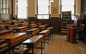 Recreation of a nineteenth-century classroom at the Scotland Street School Museum in Glasgow The Scotland Street School Museum (Glasgow) (3816540623).jpg