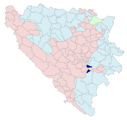 Location of Trnovo within Bosnia and Herzegovina